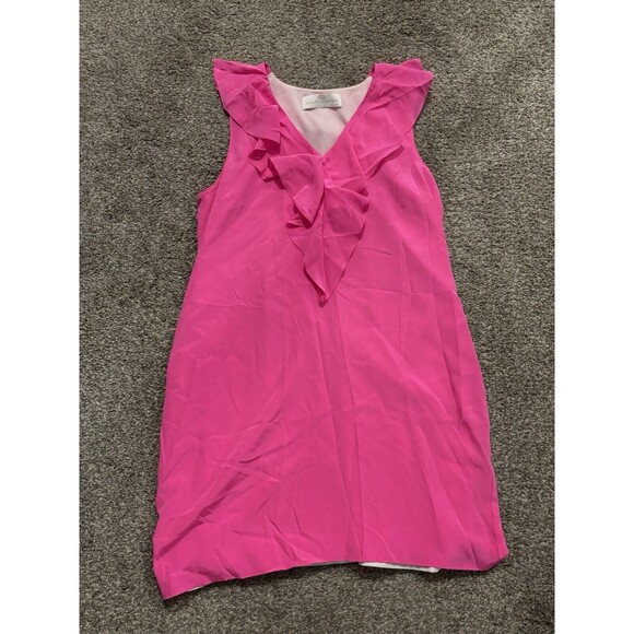 Amanda Uprichard Womens Bright Pink Ruffle Silk Sleeveless Top Size M - Picture 1 of 6